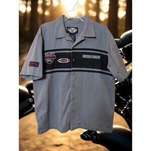 VTG HARLEY DAVIDSON Grey Short-Sleeve Sz Large